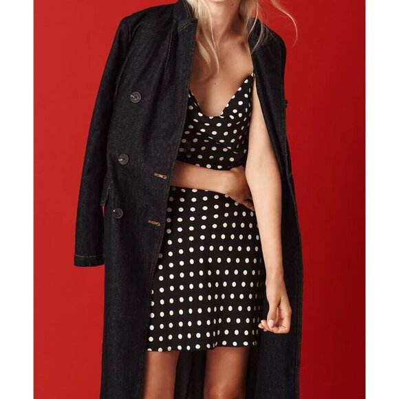 Anthropologie Avec Les Filles Dark Wash Denim Trench Coat XS - Picture 2 of 6